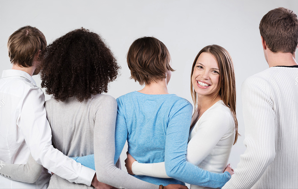 Group of friends smiling